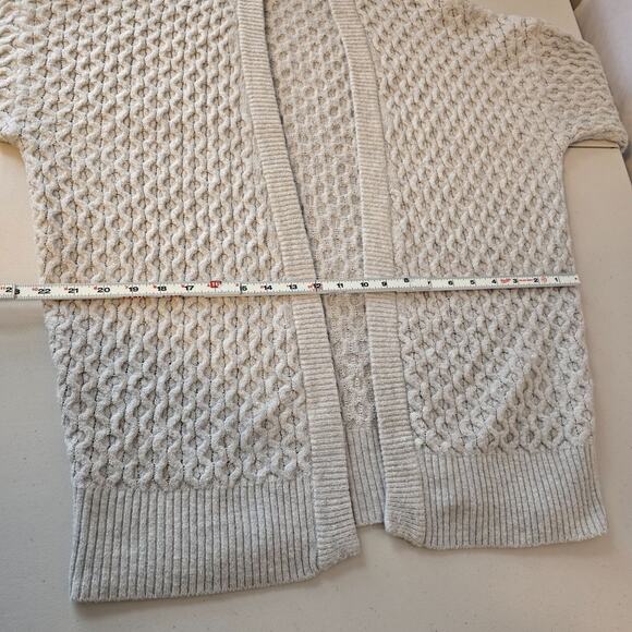 Universal Thread Honeycomb Cable Knit Cardigan Women's L Beige Open Front - Picture 15 of 16
